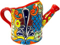 Talavera Watering Can Planter Large Flower Pot Large Mexican Pottery Folk Art Hand Painted Home Decor Garden Ceramic Handmade Multicolor 15" (Red Multi)-Ruum Studio Home