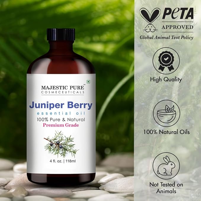 Majestic Pure Juniper Essential Oil with Glass Dropper - Huge 4 Fl Oz - 100% Pure and Natural Juniper Oil - Premium Grade Essential Oils for Diffuser, Aromatherapy, Soap and Candle Making-Ruum Studio Home