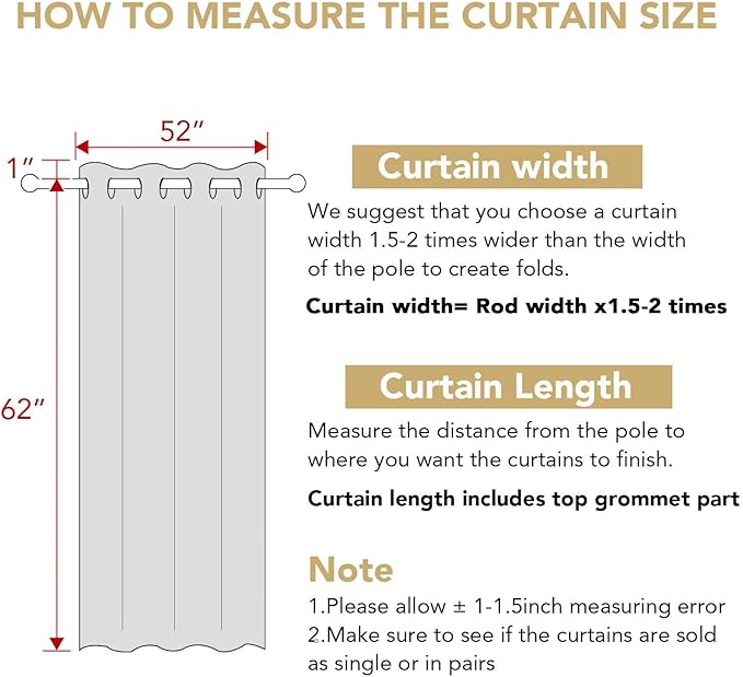 H.VERSAILTEX Blackout Window Curtain Panels Thermal Insulated Room Darkening Solid Grommet Curtains/Drapes for Bedroom Privacy Protection (Set of 2 Panels,52 by 63 Inch Long, Macchiato)-Ruum Studio Home