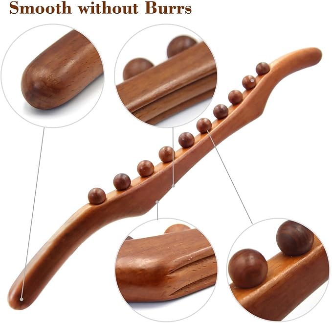 Wood Therapy Massage Tools, 21 inch Lymphatic Drainage Massager, Handheld Massage Stick & Wood Therapy Tools for Neck and Back Pain Stomach Body Shaping Anticellulite Leg-Ruum Studio Home