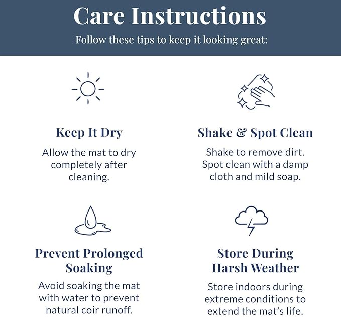 Barnyard Designs Natural Coco Coir Heavy Duty Backing Doormat - Large Cute Non-Slip Front Door Welcome Mat for Outside Entrance or Porch Entry, Brown (17x30, Home Sweet Home)-Ruum Studio Home