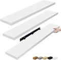 Sorbus Floating Shelves for Wall - 48 Inch Long Bathroom Shelves, Wall Decor for Bedroom, Kitchen, Living Room & Book Storage - Mounted Floating Shelf with Invisible Brackets (White, 3 Pack)-Ruum Studio Home