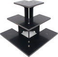 WANLIAN 3-Tier Corner Retail Table Display Stand, Portable Display Rack Shelves for Vendors, Craft Shows, Farmers Market, Pop Up Shop Countertop Black Risers for Display, Soap, Candles, Tumblers-Ruum Studio Home