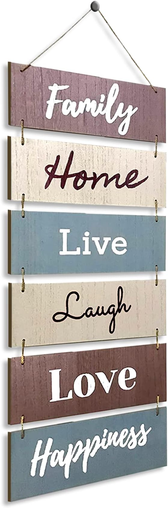 Hanging Wall Decor Sign - Welcome Vertical Wall Art Decorations, Rustic Home Accessories for Living Room, Bedroom, Family, Dining, and Kitchen, Outdoor Signs for House, Live, Laugh, Love Plaques-Ruum Studio Home