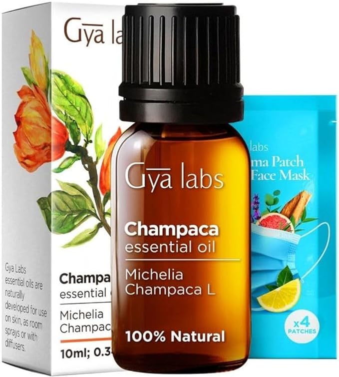 Gya Labs Champaca Essential Oil for Diffuser - 0.34 Fl Oz - 100% Pure Natural Champaca Oil for Skin, Hair, DIY Aroma Candle Making Scent-Ruum Studio Home