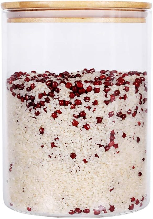 Large Glass Food Storage Container, 100 FL OZ (3000ml) Glass Food Canister with Airtight Bamboo Lids for Your Pantry, BPA-Free Cereal Dispenser Jars for Spaghetti Pasta, Powder, Tea, Coffee-Ruum Studio Home