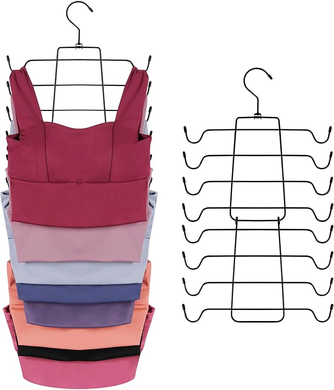 ZEDODIER Tank Top Hanger, Space Saving Bra Hangers, Non-Slip Hanging Sport Bras Holder, Closet Organizers and Storage for Camisoles Tank Tops Bras Ties Swimsuits Strappy Dress, Black-Ruum Studio Home