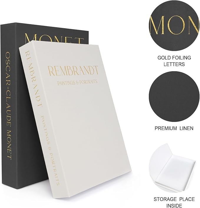 Linen Decorative Books for Home Decor,Set of 2 Aesthetic Faux Decor Book for Decoration,Fake Books for Bookshelf,Keepsake Storage Box (Gray & Beige)-Ruum Studio Home