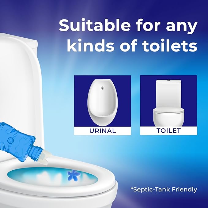 Toilet Gel Stamp - 8 Packs Toilet Bowl Cleaner Gel with Automatic Click, Freshener for Toilet Maintenance, 3.4oz, 6 Month Supply (Ocean)-Ruum Studio Home
