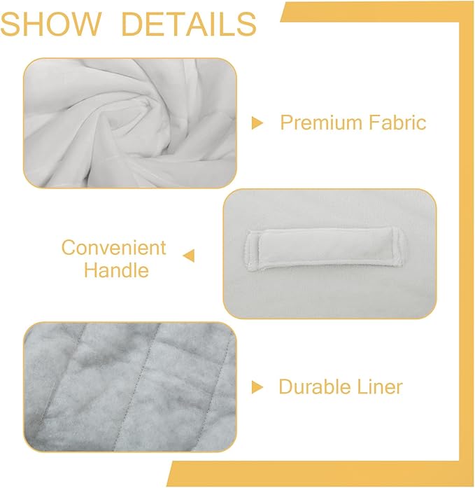 MeMoreCool Round Stuffed Pouf Ottoman Foot Rest, Floor Pouf Foot Stool with Soft Foam Chunk Filling, Small Round Ottoman Footstool Circle Footrest for Living Room, Off-White-Ruum Studio Home