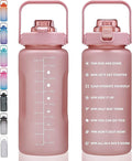 64oz,100oz,128oz Large Motivational Water Bottle with Time Marker, Leakproof & BPA Free Half Gallon Big Water Bottle with Straw Handle Tritan Frosted Water Jug for Gym,Fitness,Outdoor Sports-Ruum Studio Home