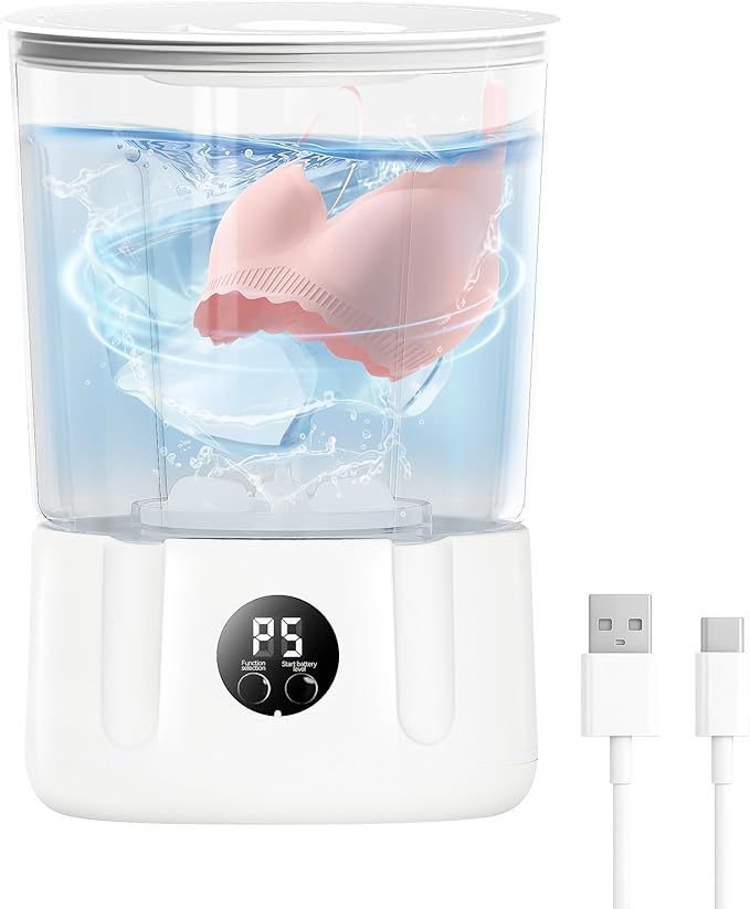 Mini Washing Machine,3000mAh Rechargeable Portable Underwear Washing Machine,Quiet and Lightweight,Deep Cleans Clothes,Low Noise,Small and Light,Suitable for Travel,Dormitory,RV and Apartment Use-Ruum Studio Home