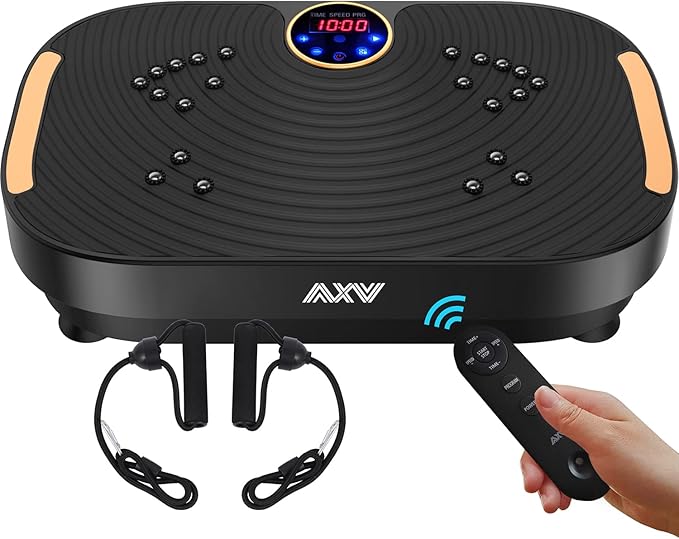 AXV Vibration Plate Fitness Platform Exercise Machine Vibrating Lymphatic Drainage Shaking Full Body Shaker Workout Vibrate Stand Shake Board Sport Gym for Weight Loss Fat Burner for Women Men-Ruum Studio Home