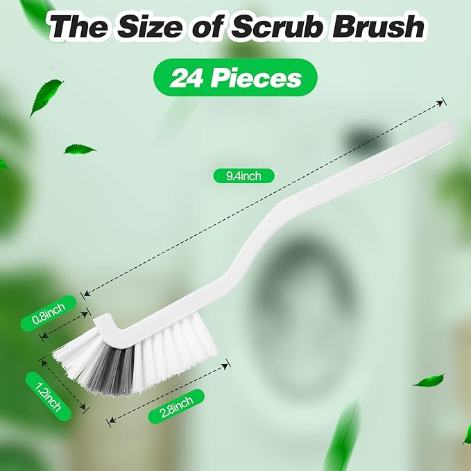 Yinkin 24 Pcs Kitchen Scrub Brush Bulk Sink Bathroom Edge Corner Cleaning Brush Right Angle Mini for Grout Household Dishwasher Tile Lines Window Track Deep Cleaning with Stiff Bristles-Ruum Studio Home