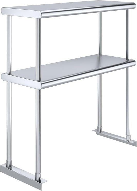 AmGood Double OverShelf Stainless Steel NSF - Many (30" Long x 12" Deep)-Ruum Studio Home