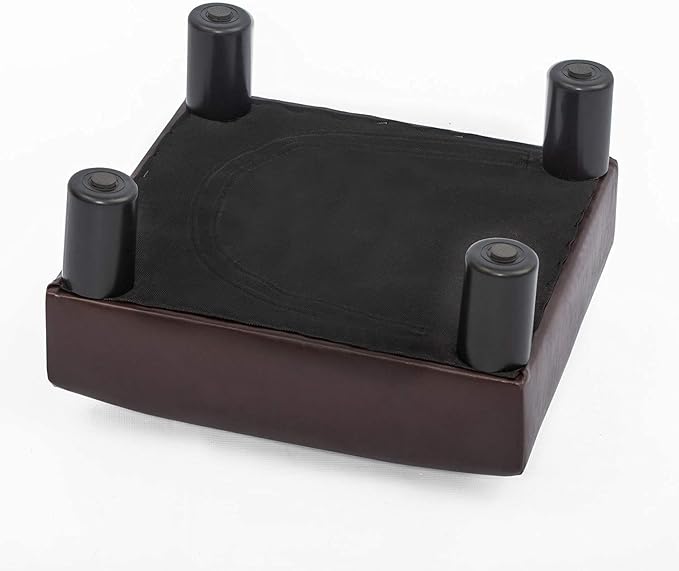 Joveco Small Foot Rest Stool Ottoman, 15" Leather Footrest Square Footstool with Non-Skid Plastic Legs, for Chair, Under Desk, Office, Living Room, Brown-Ruum Studio Home
