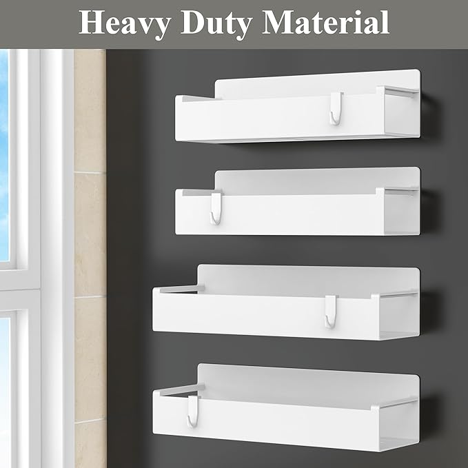 4 Pack Magnetic Spice Rack Organizer for Refrigerator and Oven, White Fridge Organizers and Storage for Kitchen-Ruum Studio Home