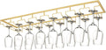 Xverycan Wine Glass Rack Under Cabinet, 8 Row Extreme Large Stemware Hanger, Metal Wine Goblet Holder, DIY Bar Glass Storage Rack for Bar Counter, Kitchen, Screws Included (Gold)-Ruum Studio Home