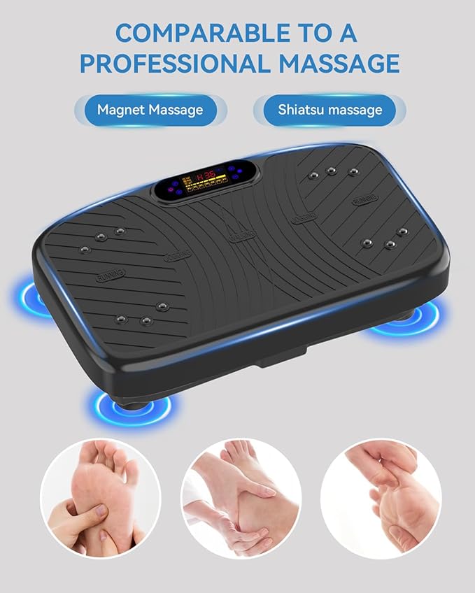 Vibration Plate Exercise Machine, Vibration Plate Platform for Lymphatic Drainage, 200 Adjustable Speeds Power Shaping Vibrating Plate Helps Weight Loss, Shaping, Max Weight 450 Lbs-Ruum Studio Home