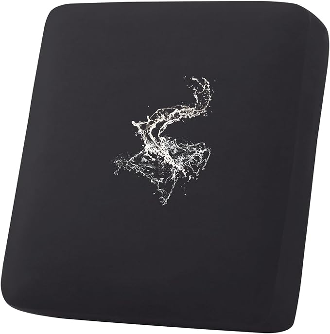 hyha Waterproof Couch Cushion Covers, Stretch Sofa Couch Seat Slipcover for Dog Washable, Non-Slip Waterproof Outdoor Cushion Covers for Patio Furniture Replacement (1 Piece for Small, Black)-Ruum Studio Home