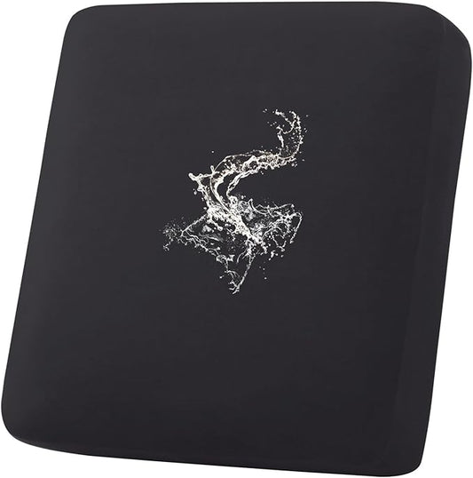 hyha Waterproof Couch Cushion Covers, Stretch Sofa Couch Seat Slipcover for Dog Washable, Non-Slip Waterproof Outdoor Cushion Covers for Patio Furniture Replacement (1 Piece for Small, Black)-Ruum Studio Home