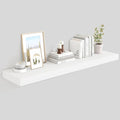 Heimlove 48" White Floating Shelves for Wall,10 Deep Rustic Wood Display & Storage Wall Shelves with Heavy Duty Brackets for Bathroom,Bedroom,Kitchen,Living Room,Office-Ruum Studio Home