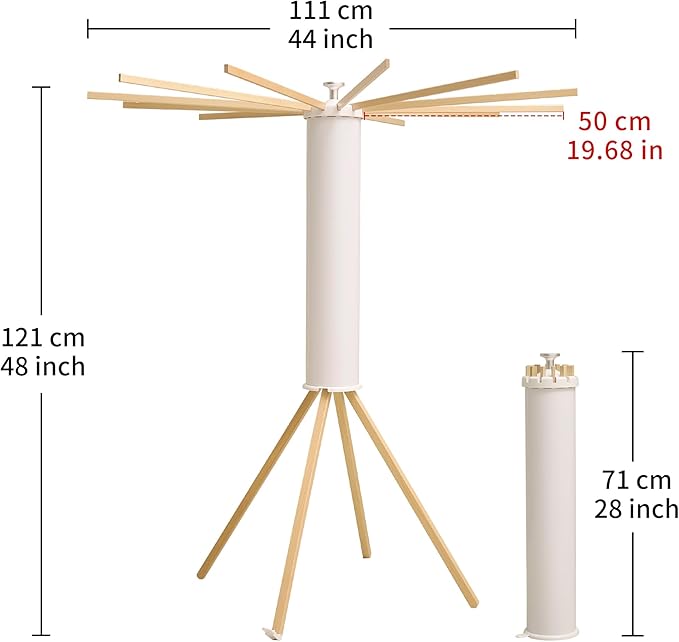 LEQ Drying Rack Portable,Foldable Drying Rack Clothing with 12 Wood Drying Arms, Standing Laundry Hanger Rack Round Collapsible & Portable Handle for Laundry Room, Balcony, Bedroom, RV-Ruum Studio Home