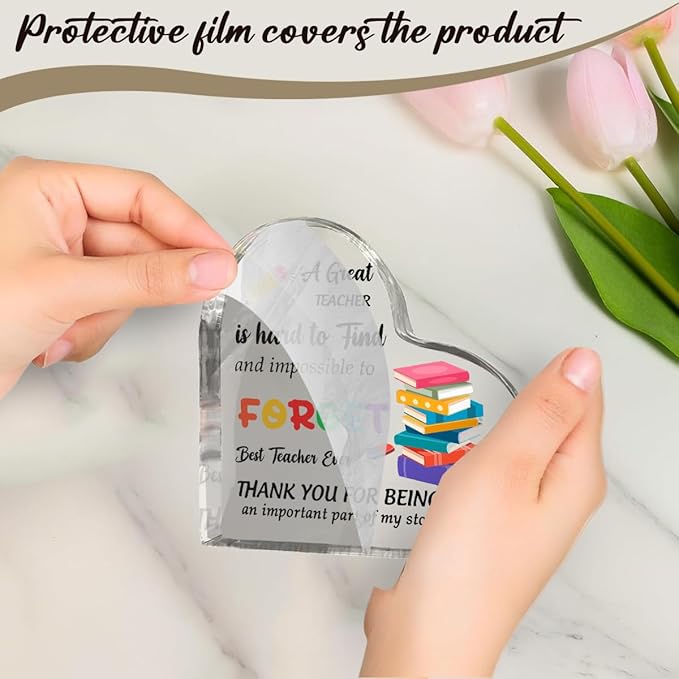 Teachers Day Graduation Season Opening Season Gifts Teacher Gifts Teacher Appreciation Gifts Best Teacher Gifts for Women Acrylic Heart for Her Coworker Friend Principal Educator Birthday Christmas-Ruum Studio Home