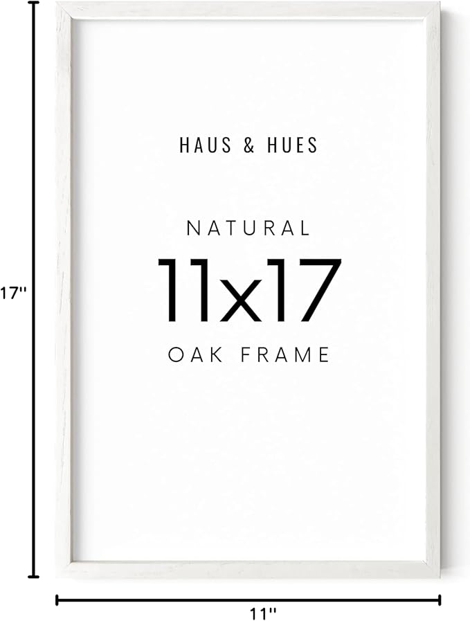 HAUS AND HUES 11x17 Picture Frame - 11 X 17 Frame Wood Picture Frames, 11x17 Poster Frame Wooden Picture Frames, 17x11 Picture Frame Wooden Frames, Frame 11x17 Natural Wood Frame (White Oak Frame)-Ruum Studio Home