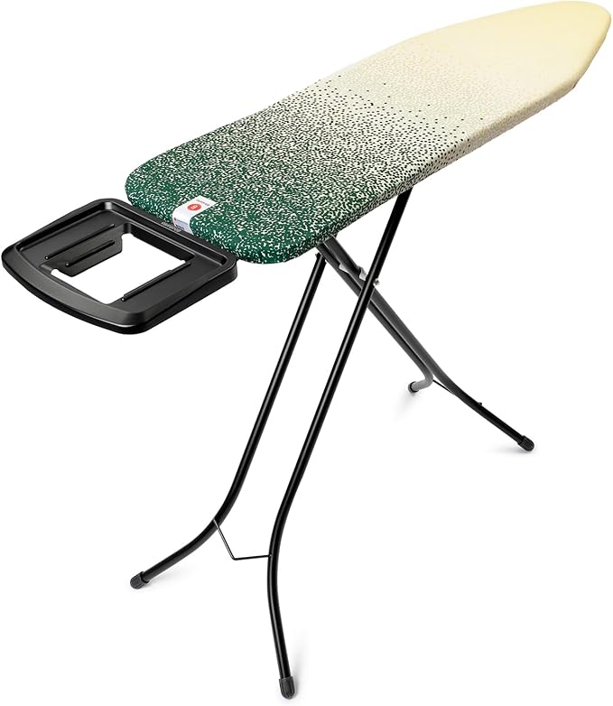 Brabantia - Ironing Board B – Solid Steam Iron Rest – Adjustable Height – Non-Slip Rubber Feet – 100% Fairtrade Cotton Cover with Foam Padding – Foldable – New Dawn – Size B (49 x 15 in)-Ruum Studio Home