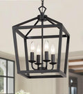 AMZASA Farmhouse Rustic Black Lantern Chandelier Hanging Light Fixture 4-Lights for Kitchen Island Dining Room Hallway Entryway Foyer UL Listed-Ruum Studio Home