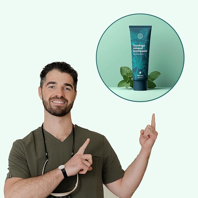 Natural Probiotic Hydroxyapatite Toothpaste Fluroide Free Toothpaste 120ml 4.2 Oz Remineralising Suitable for Adults & Children Helps Sensitive Teeth and Whitening Wild Mint Flavour-Ruum Studio Home