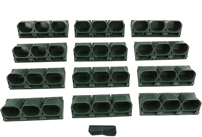 Self Watering Wall Planter | 36 Pots Vertical Garden Planter for Indoor Plants | Wall-Mounted Stackable wall planter | Hanging Plant Flower Pot Holder | 10.56 Fl Oz Each Individual Pot | Army Green-Ruum Studio Home