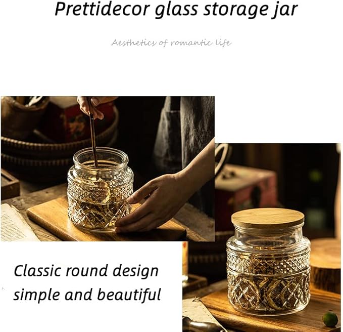 Glass Storage Jar, 38 FL OZ, Food Canisters with Bamboo Lid, Kitchen Containers Decorative Airtight Glass Jars For Cereal Nuts Snack Candy Cookies Coffee Tea-Ruum Studio Home