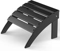 GREENVINES Adirondack-Ottoman | HDPE Plastic | Outdoor Footrest | All Weather | Foot Rest | Foot Stool | Black | for Adirondack Chair | for Patio Backyard Pool-Ruum Studio Home