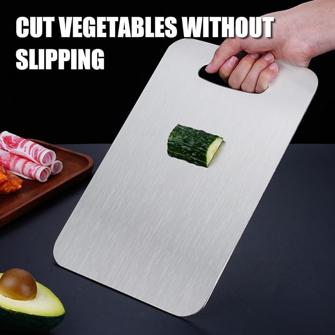 Titanium Cutting Board - 2025 New Upgrade 100% Pure Titanium Cutting Boards for Kitchen Double Sided Non Toxic Titanware Cutting Board,Hygiene Durable Dishwasher Safe Chopping Board (14"L x 10"W)-Ruum Studio Home