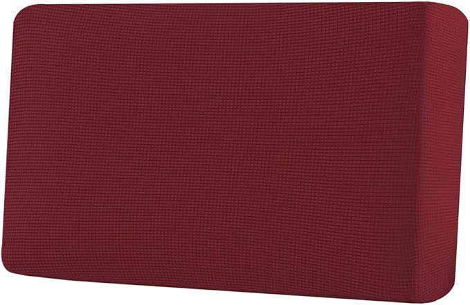 H.VERSAILTEX Super Stretch Individual Seat Cushion Covers Sofa Covers Couch Cushion Covers Slipcover Sets Thick Jacquard Textured Twill Fabric (1 Piece Loveseat Cushion Cover, Burgundy Red)-Ruum Studio Home