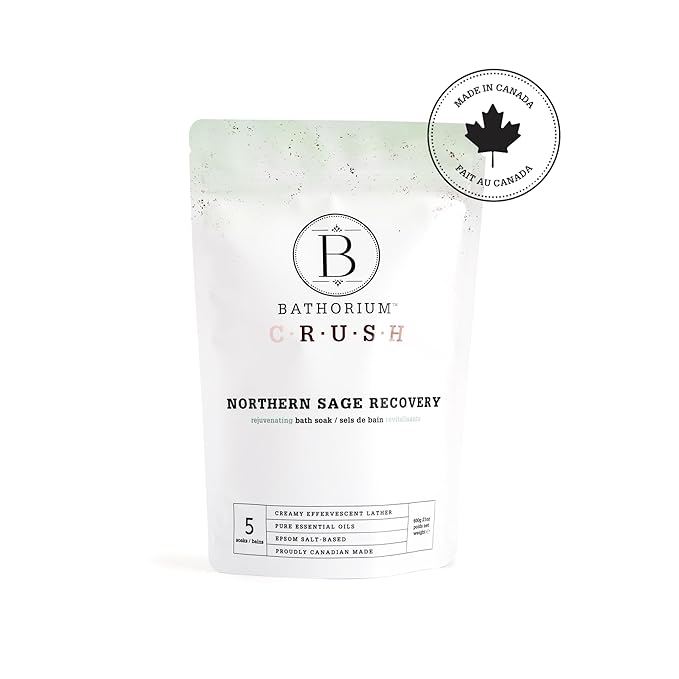 Bathorium Northern Sage Recovery Crush, Revitalizing Bath Soak, Dead Sea & Epsom Salt, Sage, Pine, Eucalyptus, pH-Balanced for Women, 5+ Baths, 21 oz-Ruum Studio Home