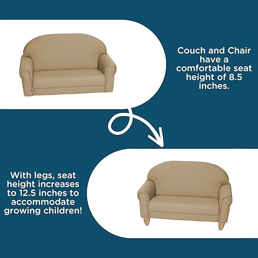 Children's Factory As We Grow Toddler Sofa, Flexible Seating for Daycare or Preschool, Kids Reading Couch, Playroom Furniture, Buff-Ruum Studio Home