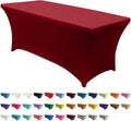 ABCCANOPY 6 FT Red Spandex Table Cover Stretch Fitted Wrinkle Resistant Tablecloth Reuse for Rectangular Folding Table Patry Event Wedding Banquet Protector-Ruum Studio Home