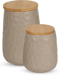 DII Kitchen Accessories Collection, Textured Matte Ceramic Canister Set, Stone, Dimple, 2 Piece-Ruum Studio Home
