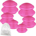 TrelaCo 6 Pcs Cupping Kit for Massage Therapy 3 Sizes Silicone Cupping Set Chinese Massage Therapy for Studio Household Cellulite Joint Pain Muscle Pain(Hot Pink)-Ruum Studio Home
