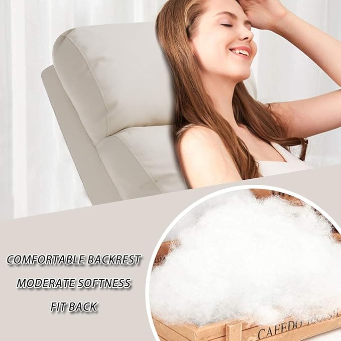 BestMassage | Recliner Chair | with 2 Point Massage Function | Textile Beige | with Lumbar Support, Adjustable Push Back, Footrest & Padded Seat | Easy Assembly | for Living Room, Home Theatre-Ruum Studio Home