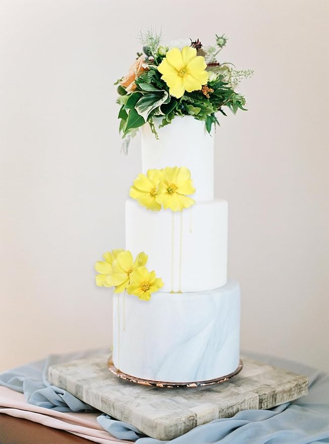 IPOPU Fake Yellow Flowers Artificial Daisies 5PCS Silk Cosmos Fake Daisies Wild Flowers 24.5”Artificial Wildflowers Table Decor for Baby Shower Centerpieces Wedding Bouquet (Yellow)-Ruum Studio Home