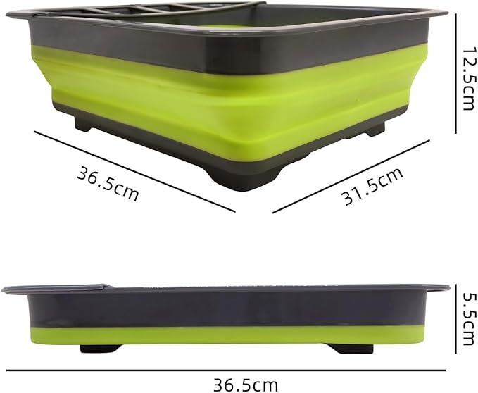 THANSTAR Collapsible Dish Drying Rack for RV Campers Portable Dinnerware Drainer Organizer for Kitchen Travel Trailer-Green-Ruum Studio Home