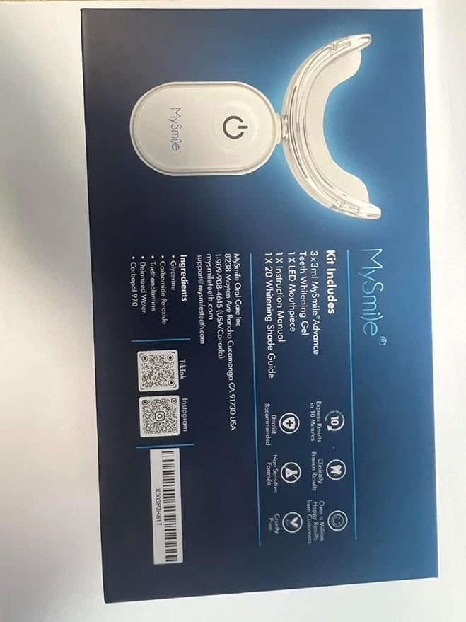 MySmile Teeth Whitening Kit for Sensitive Teeth with LED Light, 10 Min Non-Sensitive Fast Tooth Whitener, 3 Carbamide Peroxide Whitening Gel, Powerful Formula, Enamel Safe-Ruum Studio Home