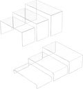 Acrylic Display Risers 6pcs, Clear Rectangular Display Organizer Stands, Acrylic Display for Funko Pop Figure, Desserts, Cupcake, Toys, Collectibles, Merchandises - 7.5''x8''x8.5''x9''x9.5''x10''-Ruum Studio Home