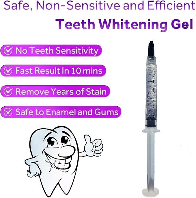 Bright White Smiles 44% Teeth Whitening Gel Syringe Refill Pack, Carbamide Peroxide, 5 Syringes (3ml),Tooth Whitener Formula-Ruum Studio Home