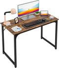PayLessHere | 39 Inch Computer Desk | Brown | Office Desk with Metal Frame, Adjustable Feet | Water-Resistant, Scratchproof Surface | Sturdy Writing Table for Home Office or Study | Pack of 1-Ruum Studio Home