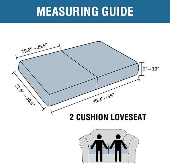 H.VERSAILTEX Super Stretch Individual Seat Cushion Covers Sofa Covers Couch Cushion Covers Slipcover Sets Thick Jacquard Textured Twill Fabric (2 Piece Medium Sofa Cushion Covers, Rust)-Ruum Studio Home